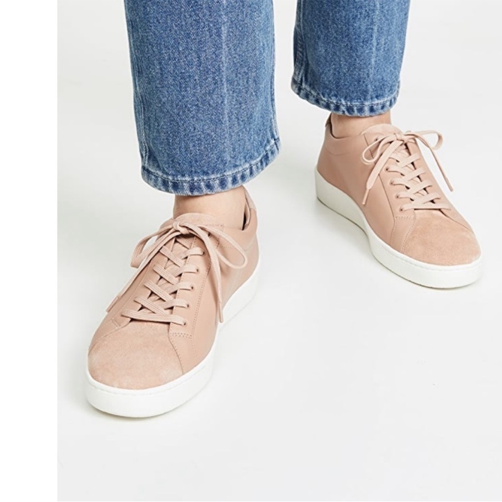 🤍 Vince Janna casual leather sneakers suede size 8 blush pink
